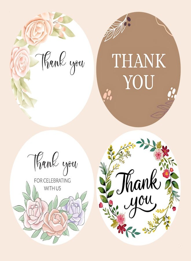 SLGIFT Vinyl Thank You Theme Sticker, Self-Adhesive Vinyl Stickers, 40 Pieces, 2 x 2 Inches Round Sticker, 4 Unique Designs, R108 - Image 2